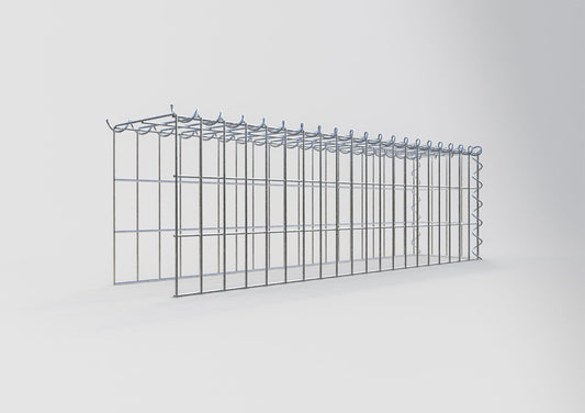 Gabion rapporté type 4 100 cm x 30 cm x 20 cm (L x H x P), mailles 5 cm x 10 cm, spirale