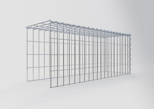 Aangebouwde schanskorf type 4 100 cm x 40 cm x 30 cm (L x H x D), maaswijdte 5 cm x 10 cm, spiraal