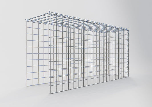 Aangegroeide schanskorf type 4 100 cm x 50 cm x 30 cm (L x H x D), maaswijdte 5 cm x 5 cm, spiraal