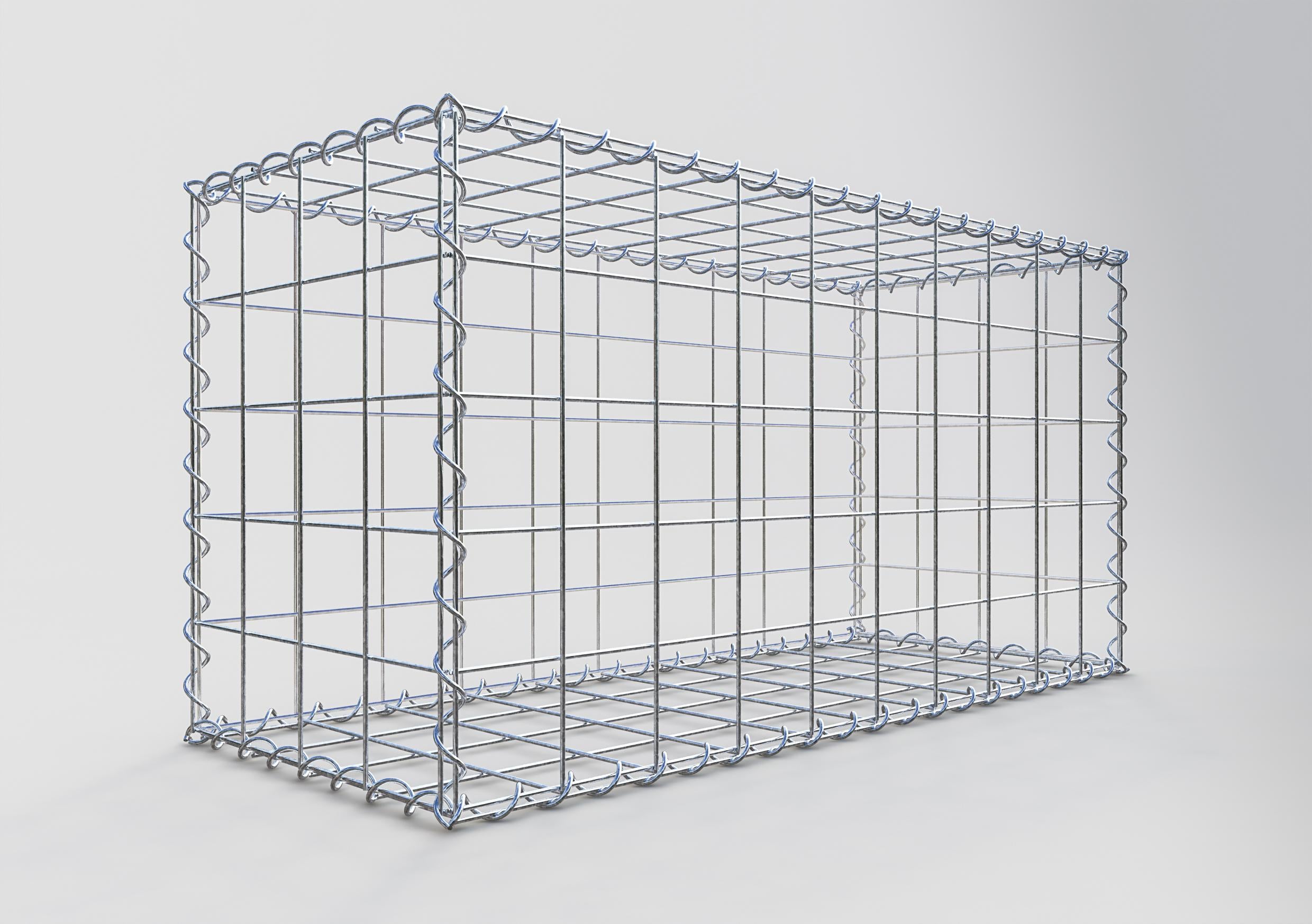 Gabião 100 cm x 50 cm x 40 cm (C x A x P), malhagem 10 cm x 10 cm, espiral