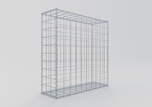 Gabbione 100 cm x 100 cm x 30 cm (L x H x P), maglia 10 cm x 10 cm, spirale