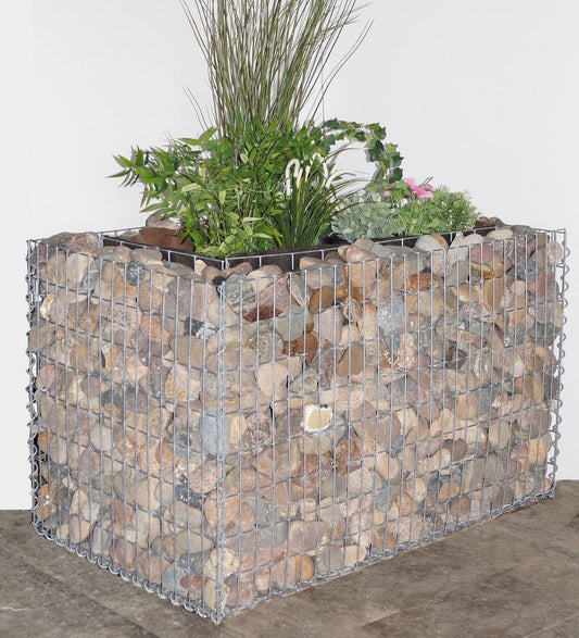 Högbädd, fyrkantig 170 cm x 60 cm x 60 cm (L x H x D), maskstorlek 5 x 10 cm, väggtjocklek 10 cm