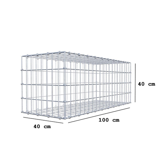 Gabião 100 cm x 40 cm x 40 cm (C x A x P), malhagem 5 x 10 cm, anel espiral