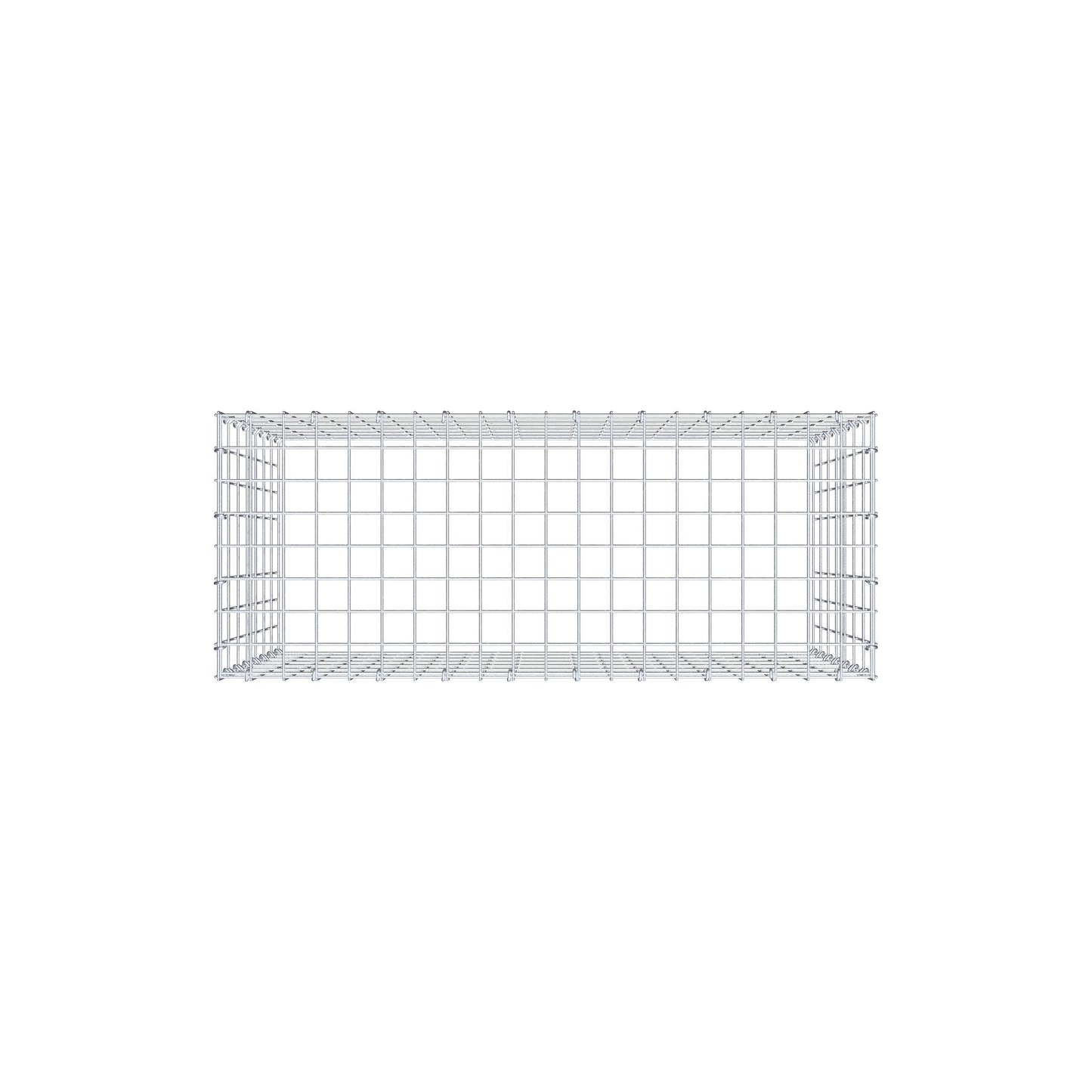 Typ 3 påbyggnadsgabion 100 cm x 70 cm x 40 cm (L x H x D), maskstorlek 5 cm x 10 cm, C-ring