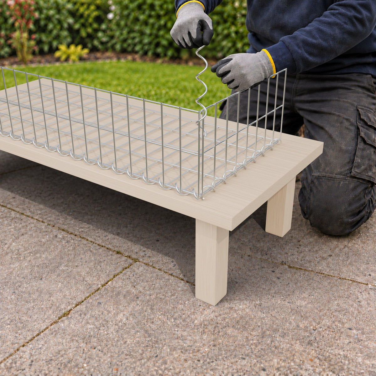 Gabion 100 cm x 20 cm x 40 cm (L x H x D), maskestørrelse 5 cm x 10 cm, spiral