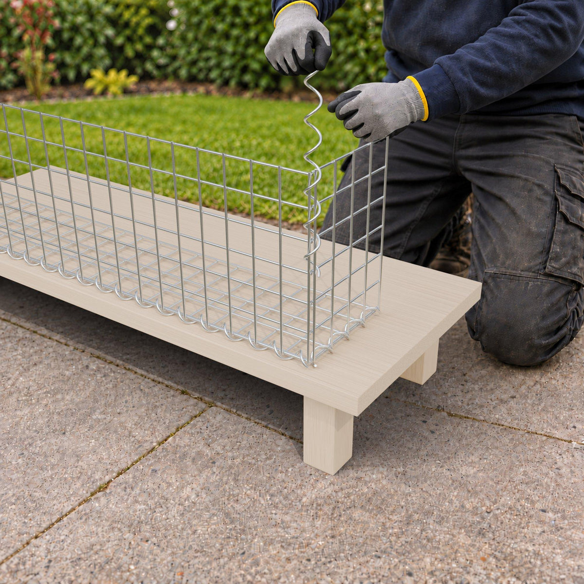 Gabion 100 cm x 30 cm x 20 cm (L x H x P), mailles 5 cm x 5 cm, spirale