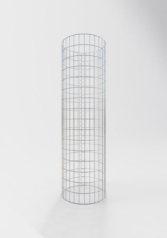 Schanskorfzuil rond 47 cm diameter, 160 cm hoogte, maaswijdte 5 cm x 10 cm