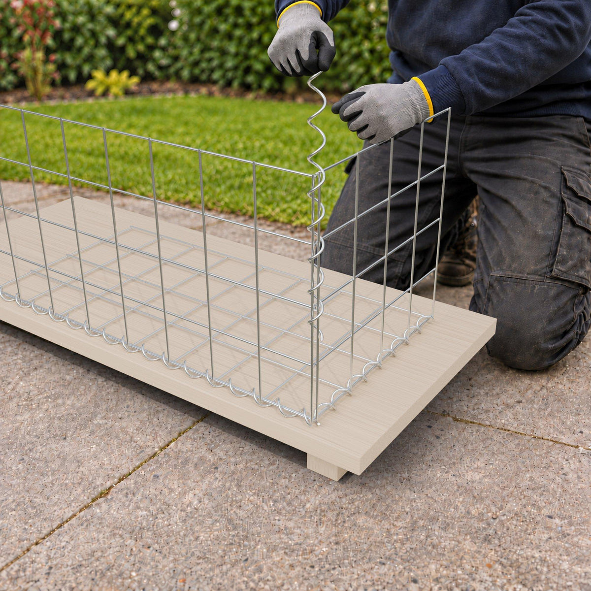 Gabion 80 cm x 40 cm x 40 cm (L x H x D), maskestørrelse 10 cm x 10 cm, spiral