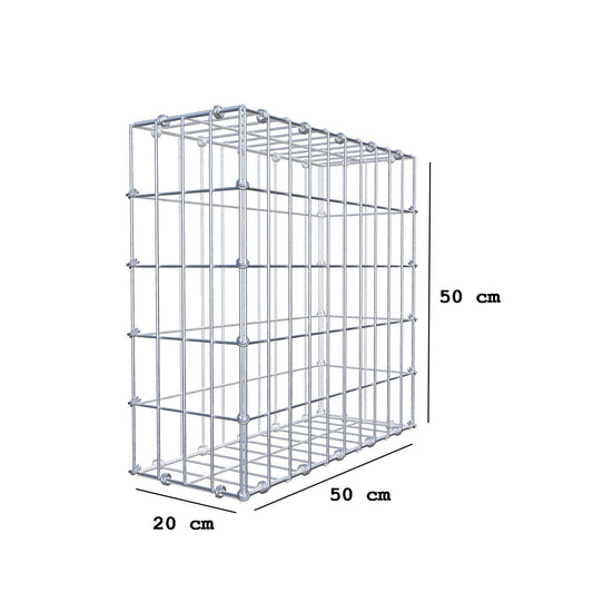 Schanskorf 50 cm x 50 cm x 20 cm (L x H x D), maaswijdte 5 x 10 cm, spiraalring