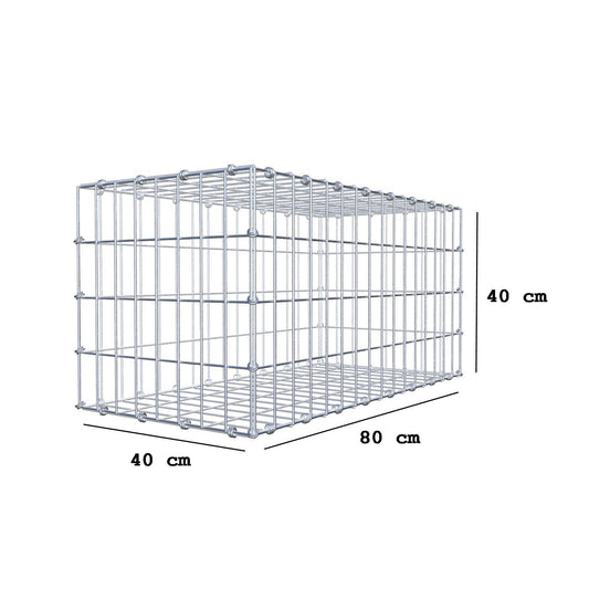 Schanskorf 80 cm x 40 cm x 40 cm (L x H x D), maaswijdte 5 x 10 cm, spiraalring