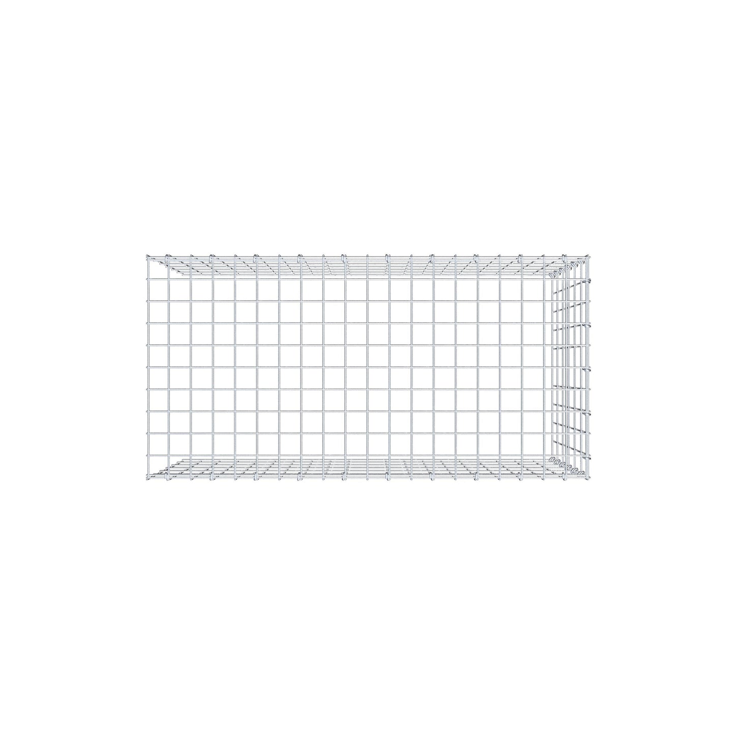 Gabbione aggiuntivo tipo 4 100 cm x 60 cm x 50 cm (L x H x P), maglia 5 cm x 10 cm, anello a C