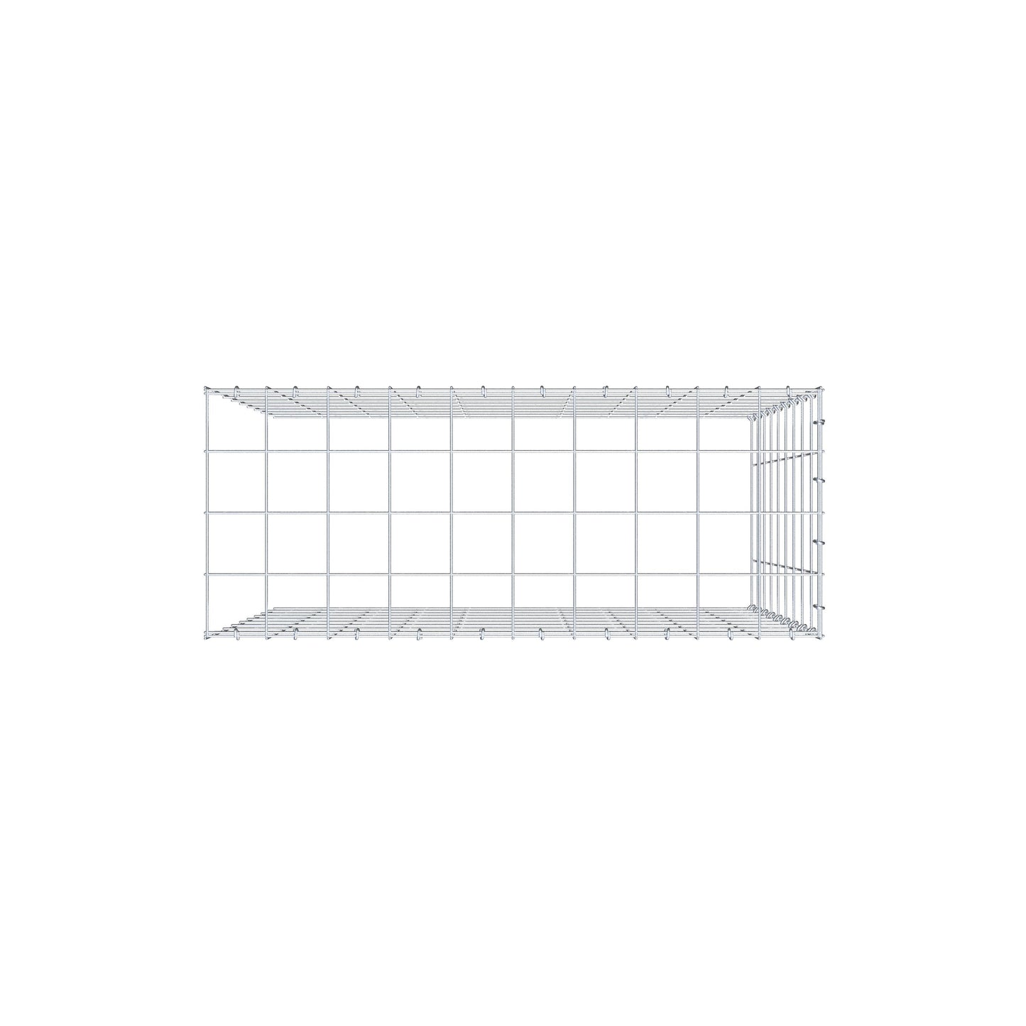 Monteret gabion type 4 100 cm x 90 cm x 40 cm (L x H x D), maskestørrelse 10 cm x 10 cm, C-ring