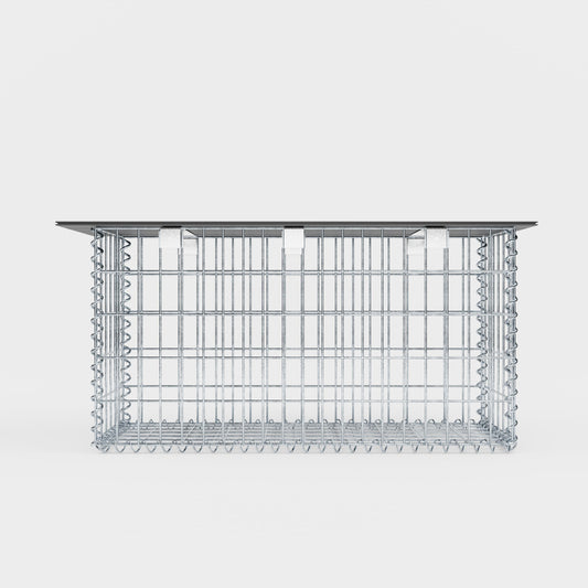 Gartenbank Spiralgabione 105 x 50 x 30 cm - MW 5 x 10 cm, mit Recyclingauflage in anthrazit