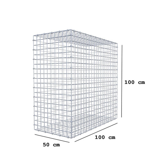 Gabião 100 cm x 100 cm x 50 cm (C x A x P), malhagem 5 x 5 cm, anel espiral