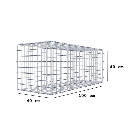 Gabião 100 cm x 40 cm x 40 cm (C x A x P), malhagem 5 x 5 cm, anel espiral