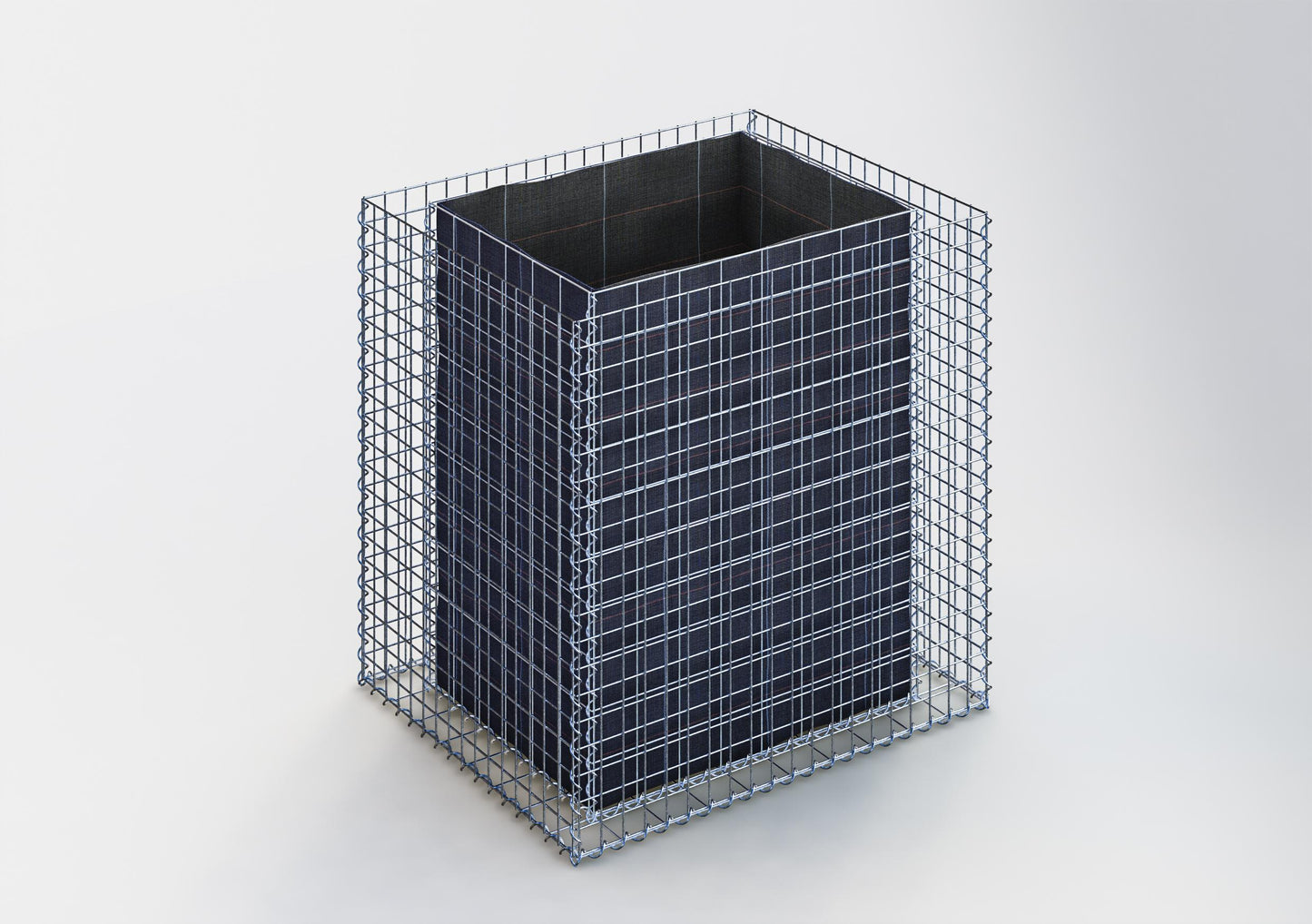 Högbädd, fyrkantig 100 cm x 100 cm x 80 cm (L x H x D), maskstorlek 5 x 5 cm, väggtjocklek 10 cm