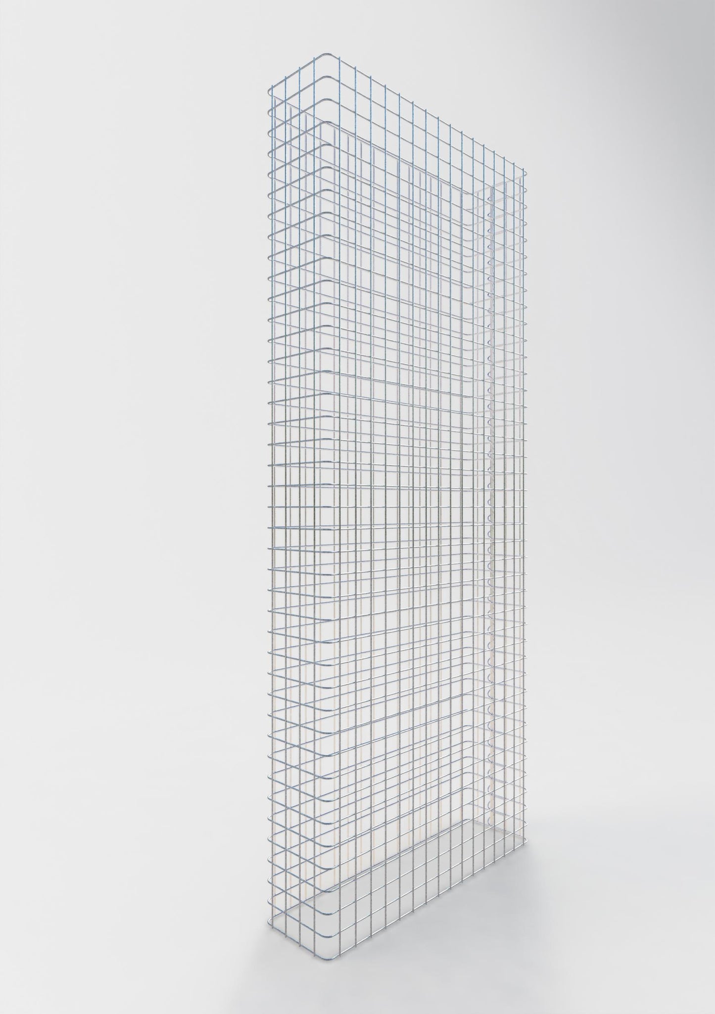 Comprimento da cerca de gabião 82 cm, altura 160 cm, profundidade 22 cm, tamanho da malha 5 x 5 cm