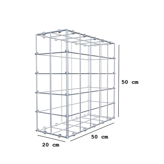 Schanskorf 50 cm x 50 cm x 20 cm (L x H x D), maaswijdte 10 x 10 cm, spiraalring