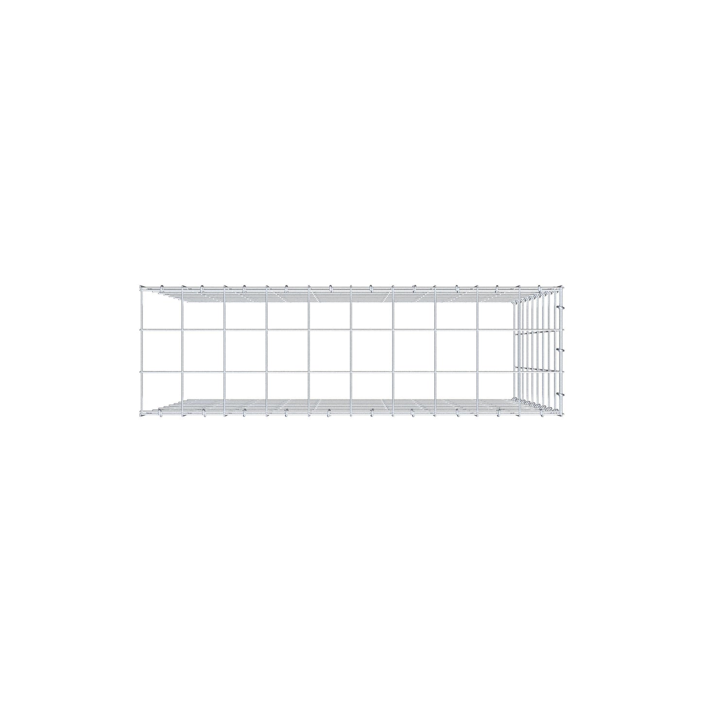 Gabbione aggiuntivo tipo 4 100 cm x 90 cm x 30 cm (L x H x P), maglia 10 cm x 10 cm, anello a C