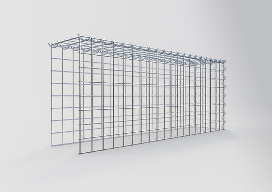 Gabbione aggiuntivo tipo 4 100 cm x 40 cm x 20 cm (L x H x P), dimensione maglia 5 cm x 5 cm, a spirale