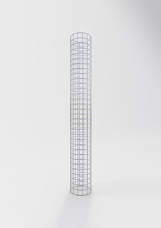 Schanskorfzuil rond 22 cm diameter, 160 cm hoogte, maaswijdte 5 cm x 5 cm