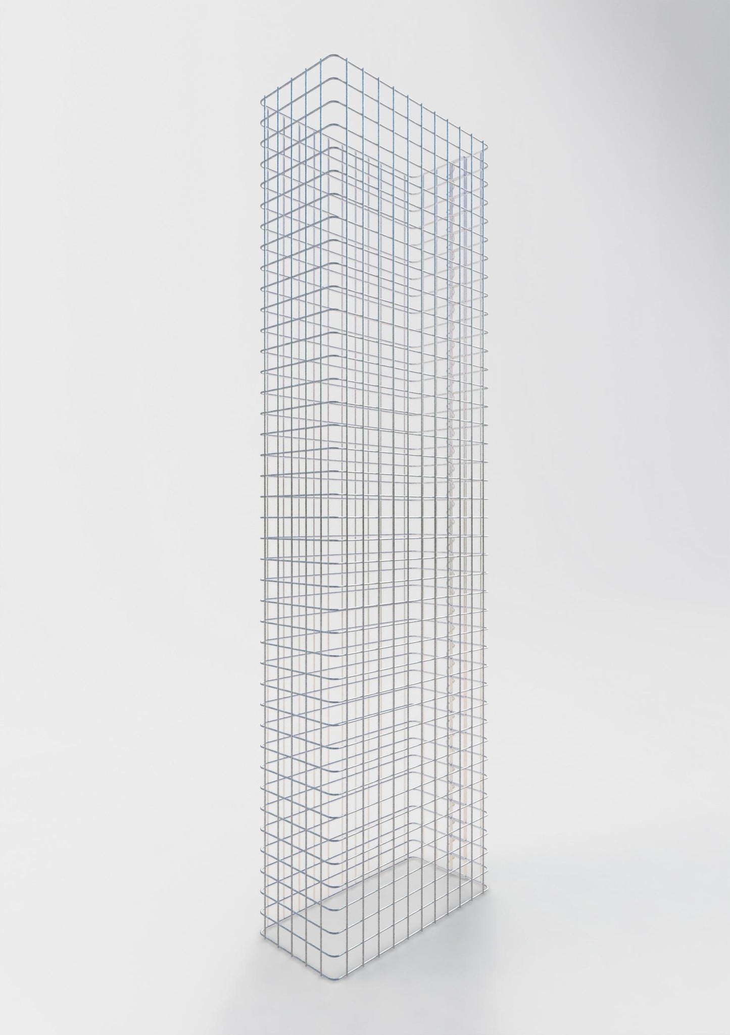 Gabion hegn længde 57 cm, højde 180 cm, dybde 27 cm, maskestørrelse 5 x 5 cm