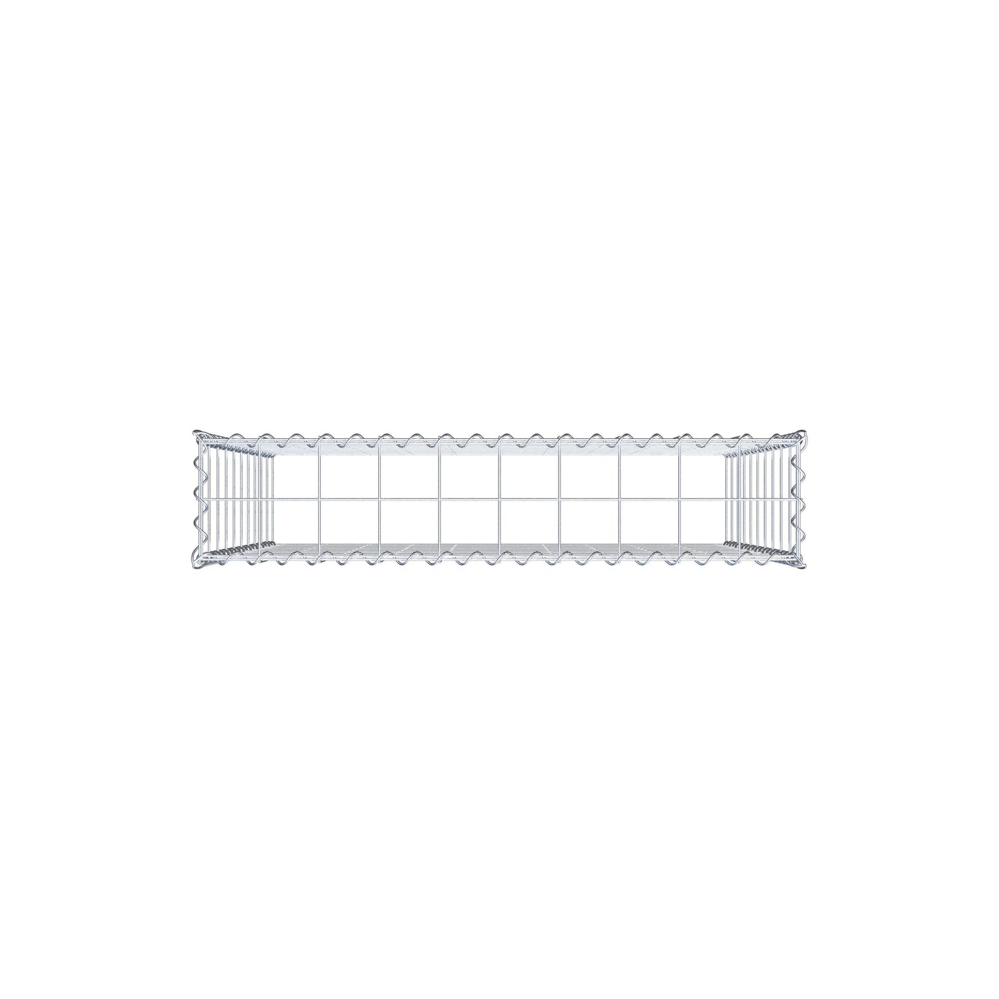Gabião tipo 3 100 cm x 100 cm x 20 cm (C x A x P), malhagem 10 cm x 10 cm, espiral