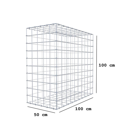 Gabião 100 cm x 100 cm x 50 cm (C x A x P), malhagem 10 x 10 cm, anel espiral