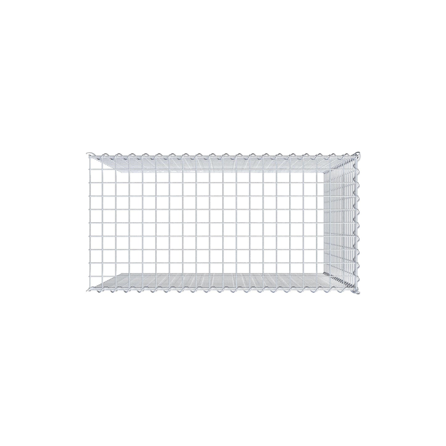 Gabbione aggiuntivo tipo 4 100 cm x 100 cm x 50 cm (L x H x P), dimensione maglia 5 cm x 5 cm, a spirale
