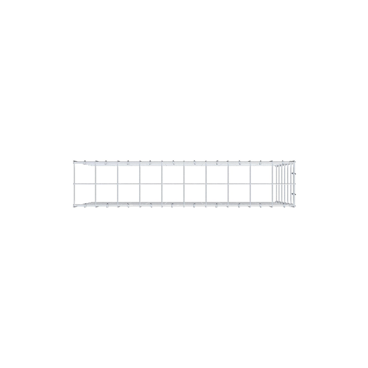 Typ 4 påbyggnadsgabion 100 cm x 60 cm x 20 cm (L x H x D), maskstorlek 10 cm x 10 cm, C-ring