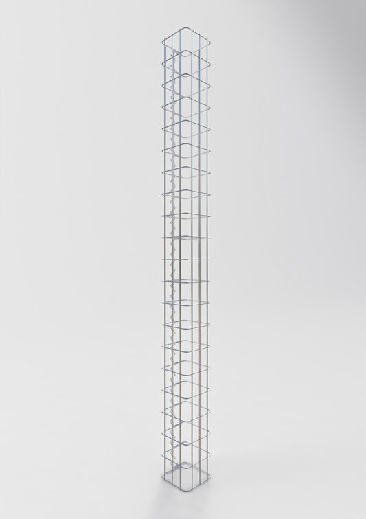 Coluna de gabião quadrada 17 cm x 17 cm, 200 cm de altura, PM 5 cm x 10 cm