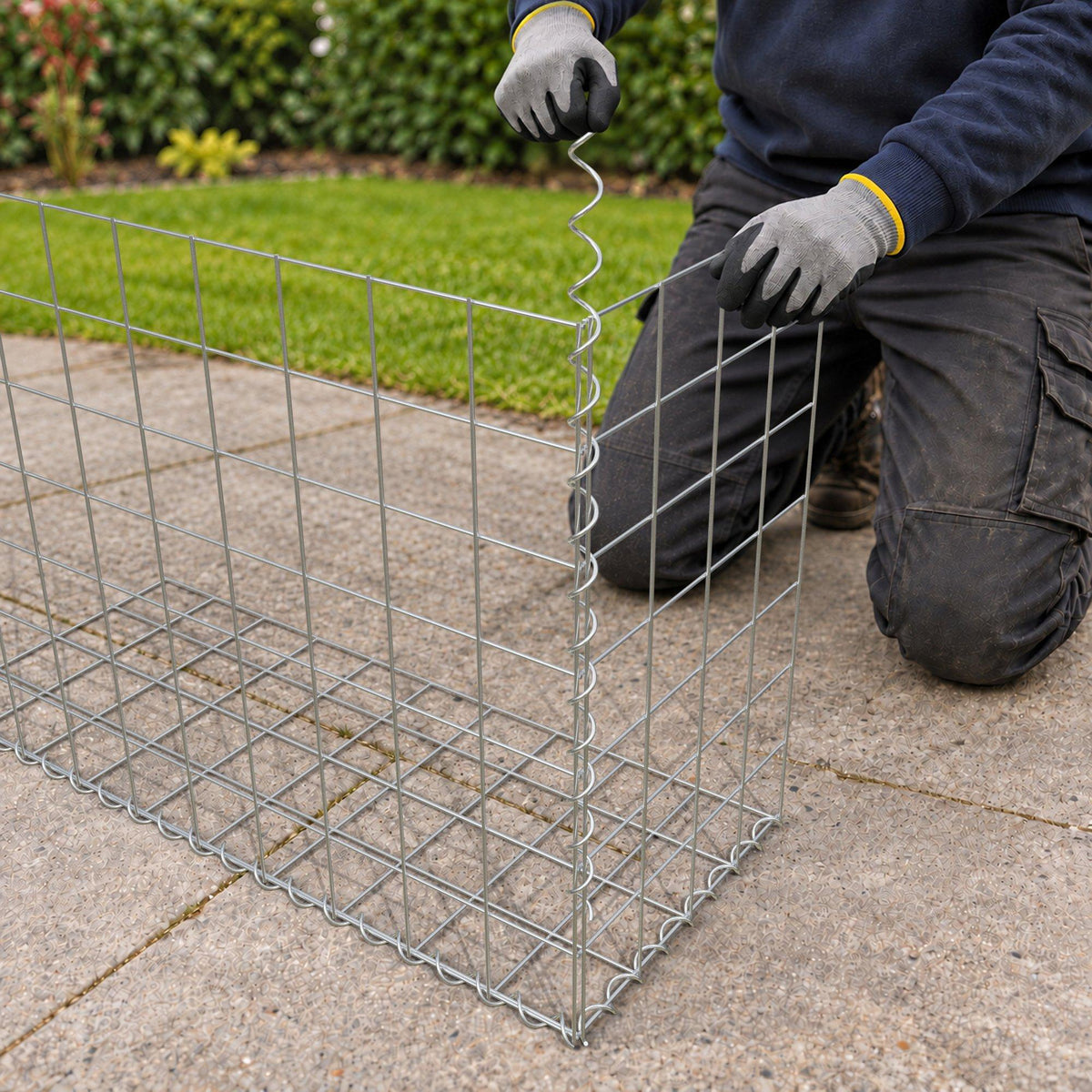Gabion 100 cm x 70 cm x 40 cm (L x H x D), maskstorlek 10 cm x 10 cm, spiral