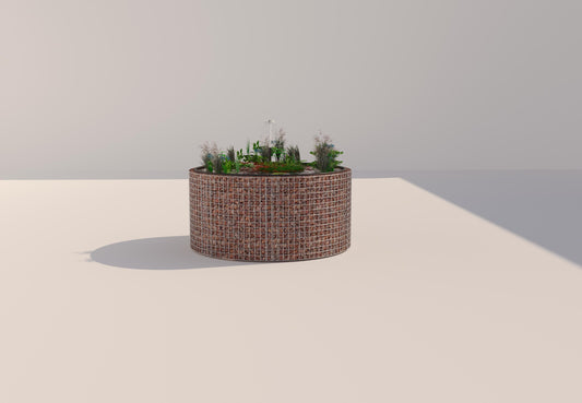Gabion raised pond round, outer diameter 172 cm, height 80 cm, mesh size 5 x 5 cm, wall thickness 15 cm