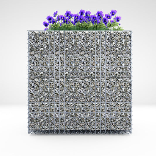 Högbädd, fyrkantig 100 cm x 100 cm x 60 cm (L x H x D), maskstorlek 5 x 5 cm, väggtjocklek 10 cm