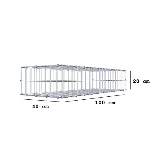 Gabião 100 cm x 20 cm x 40 cm (C x A x P), malhagem 5 x 10 cm, anel espiral