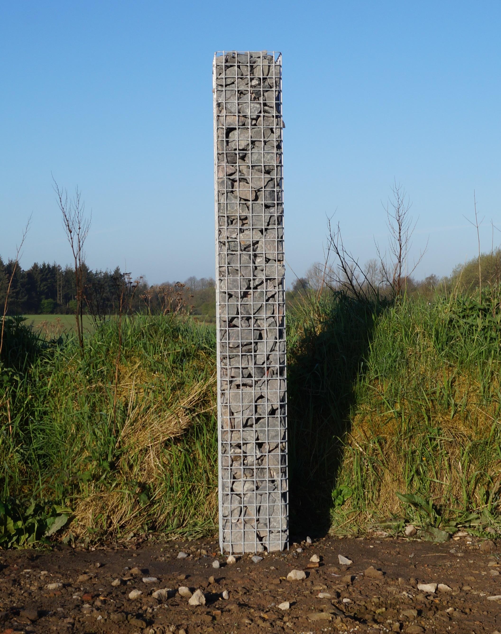 Coluna de gabião quadrada galvanizada a quente, 27 cm x 27 cm, 200 cm de altura, malha 5 cm x 5 cm