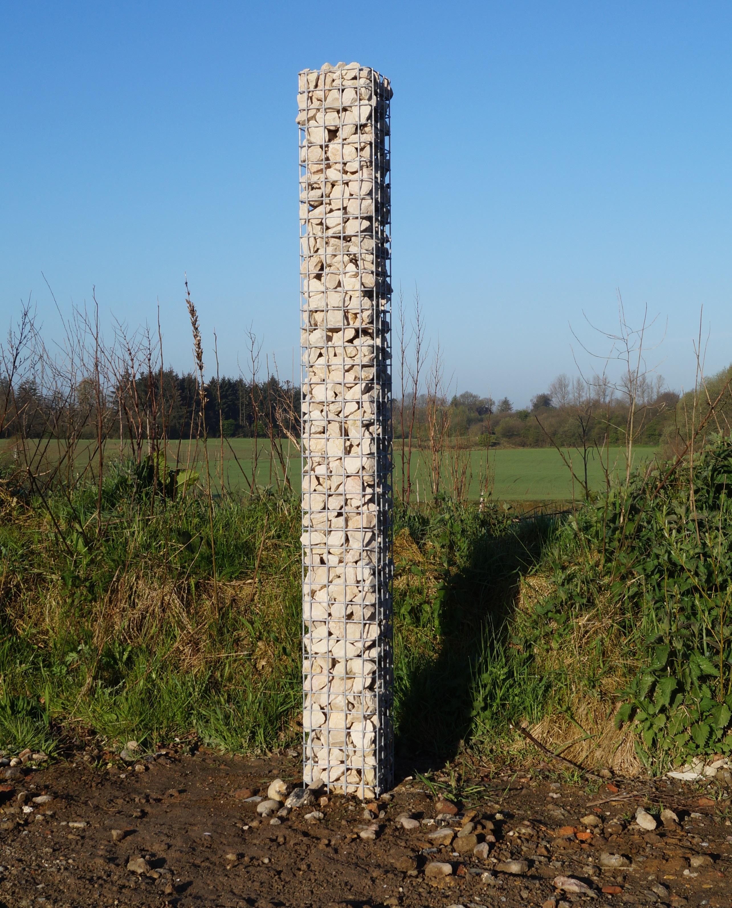 Coluna de gabião quadrada galvanizada a quente, 22 cm x 22 cm, 200 cm de altura, malha 5 cm x 5 cm
