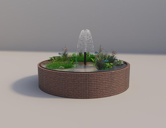 Gabion raised pond, round, outer diameter 352 cm, height 80 cm, mesh size 5 x 5 cm, wall thickness 15 cm