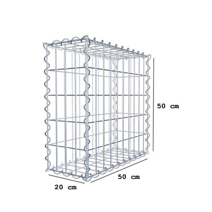 Gabião 50 cm x 50 cm x 20 cm (C x A x P), malhagem 5 cm x 10 cm, espiral