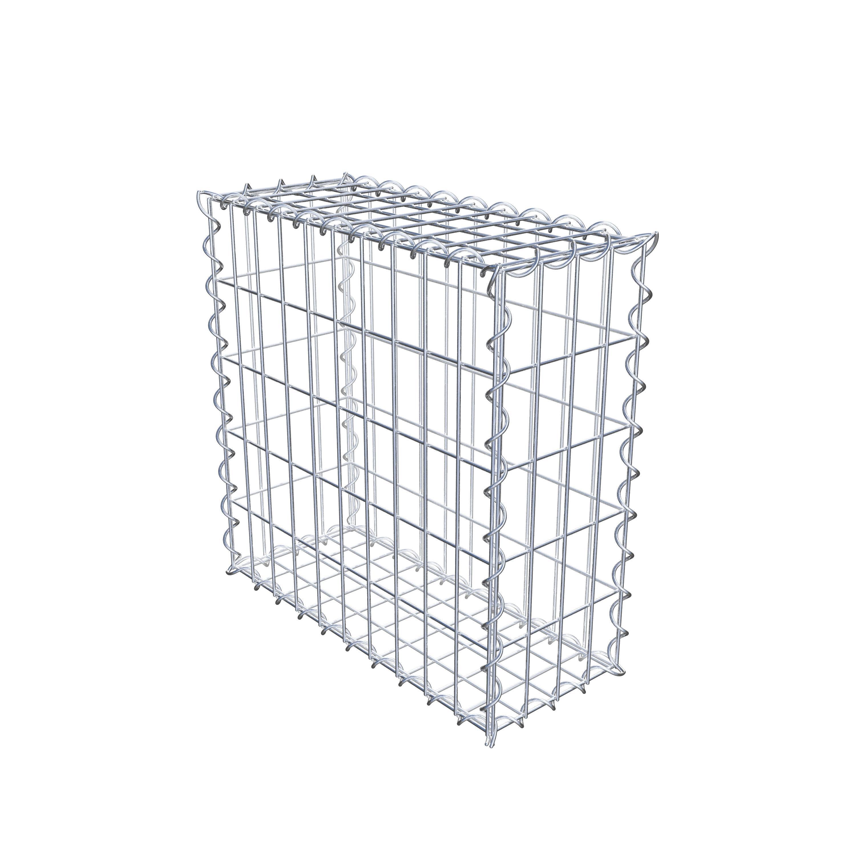 Gabion 50 cm x 50 cm x 20 cm (L x H x D), maskestørrelse 5 cm x 10 cm, spiral