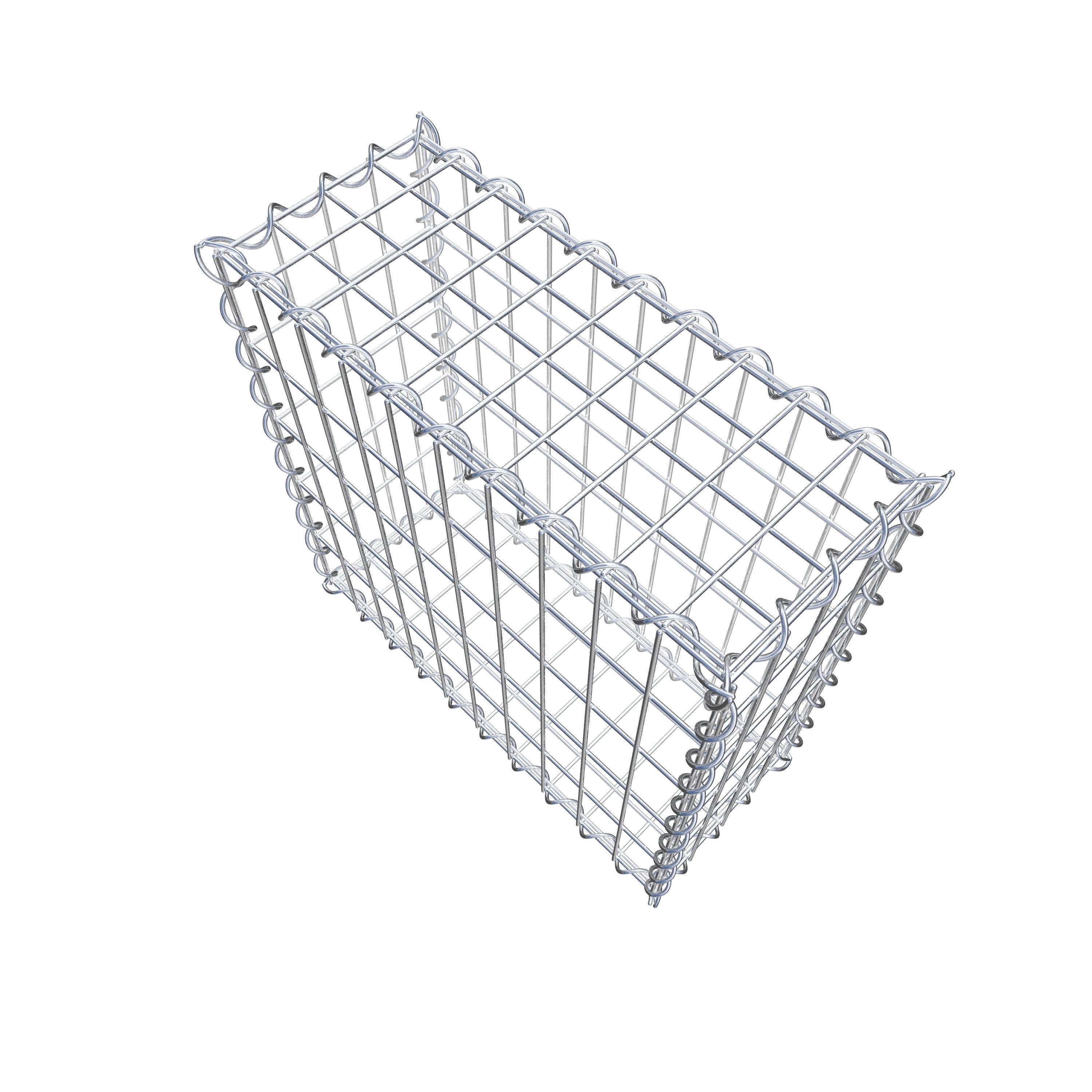 Gabion 50 cm x 50 cm x 20 cm (L x H x D), maskestørrelse 5 cm x 10 cm, spiral