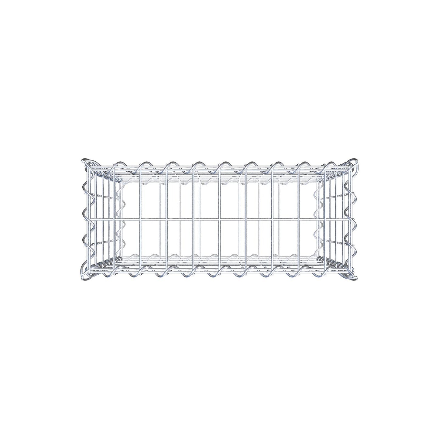 Gabião 50 cm x 50 cm x 20 cm (C x A x P), malhagem 5 cm x 10 cm, espiral