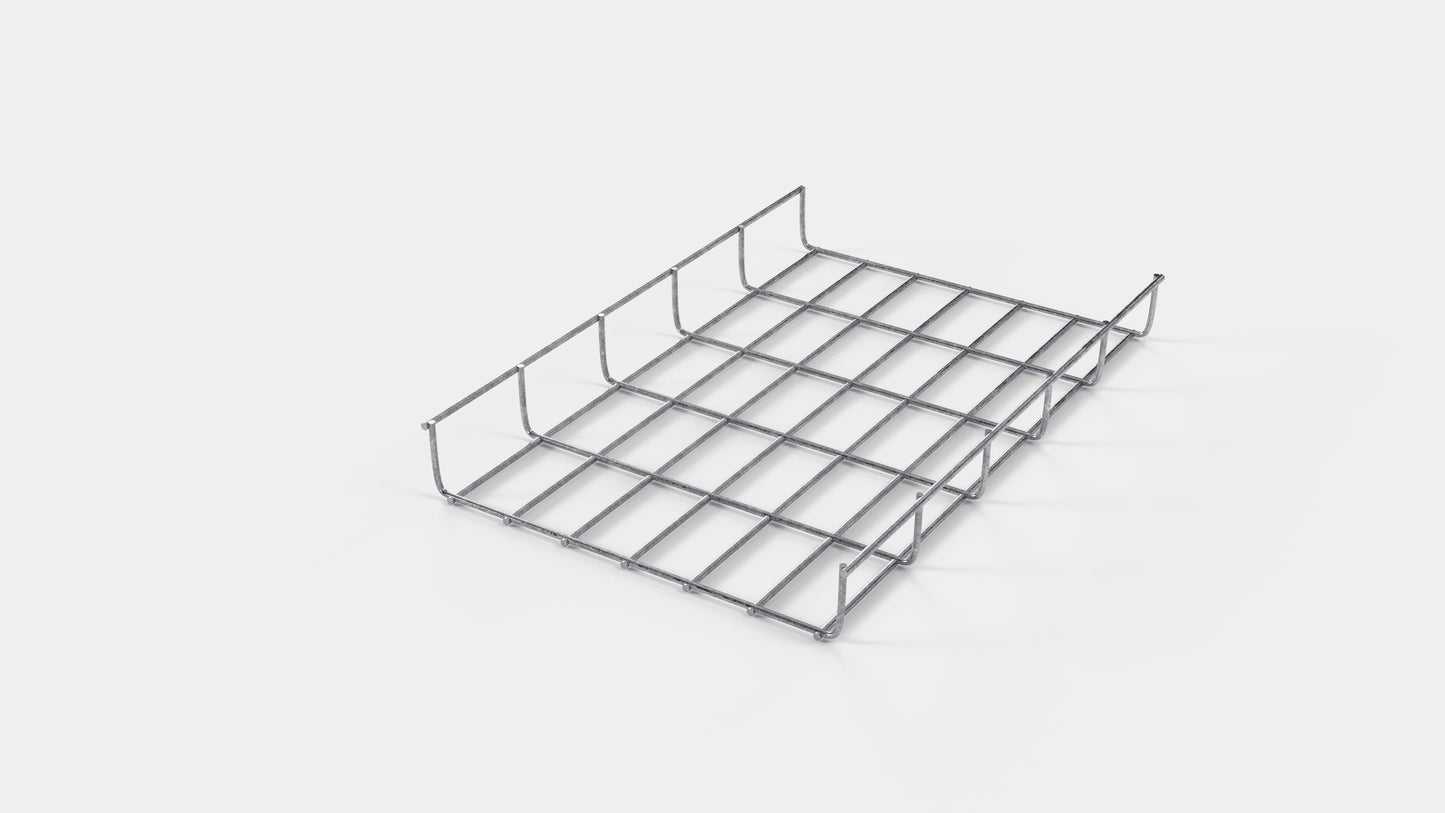 Comprimento do duto de cabos 29 cm, profundidade 5 cm, tamanho da malha 5 x 10 cm