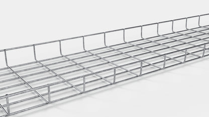Comprimento do duto de cabos 29 cm, profundidade 5 cm, tamanho da malha 5 x 10 cm