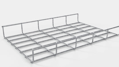 Comprimento do duto de cabos 29 cm, profundidade 5 cm, tamanho da malha 5 x 10 cm