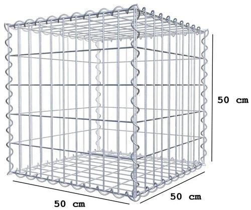 Set of 4 gabions 50 x 50 x 50 cm (L x H x D), mesh size 5 x 10 cm, spiral closure, wire thickness 4.5 mm