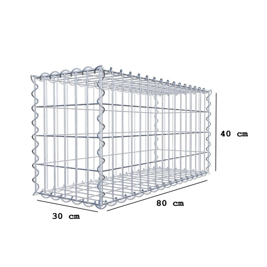 Gabion 80 cm x 40 cm x 30 cm (L x H x P), mailles 5 cm x 10 cm, spirale