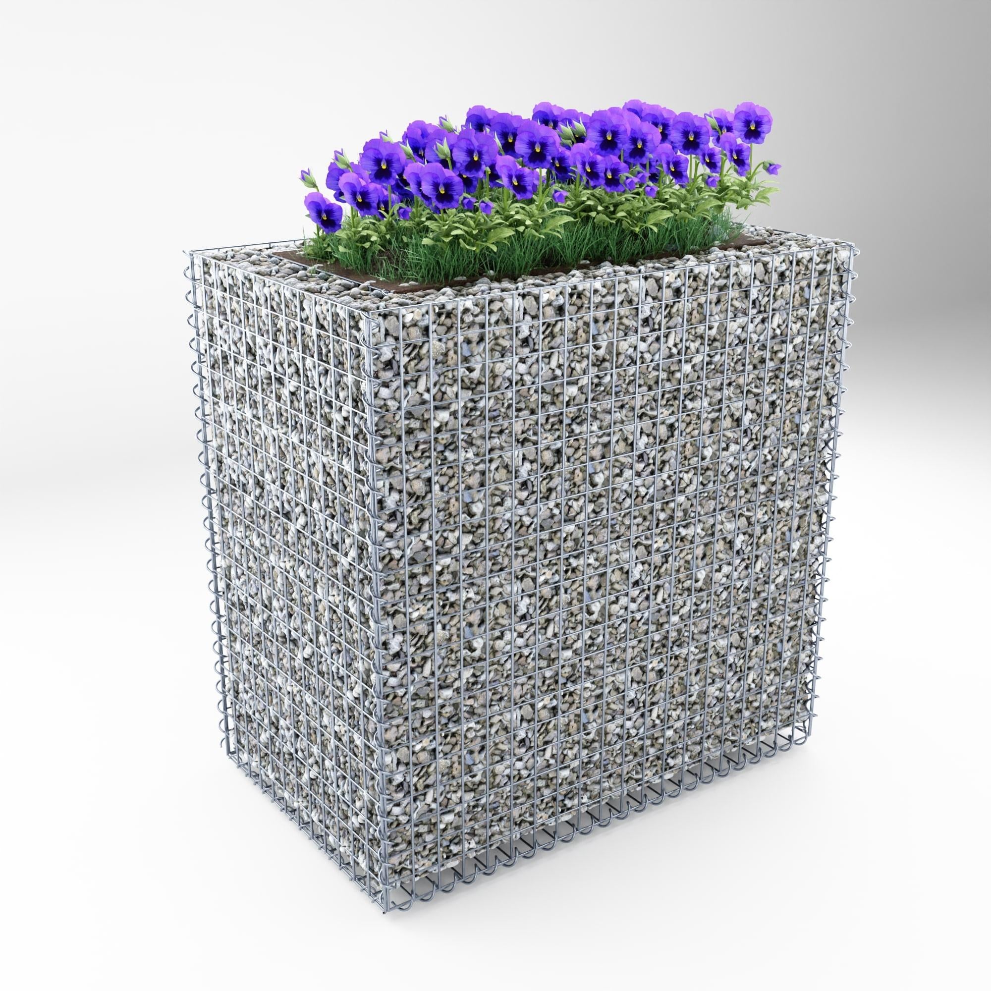 Raised bed square 100 cm x 100 cm x 60 cm (L x H x D), mesh size 5 x 5 cm, wall thickness 10 cm