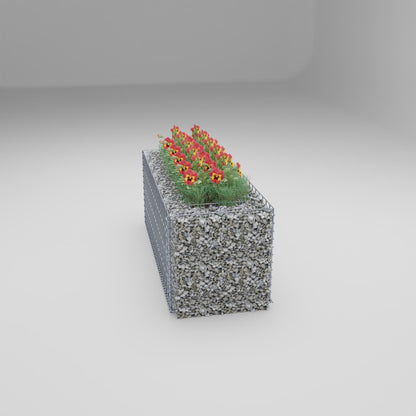 Högbädd, fyrkantig 100 cm x 40 cm x 40 cm (L x H x D), maskstorlek 5 x 10 cm, väggtjocklek 10 cm