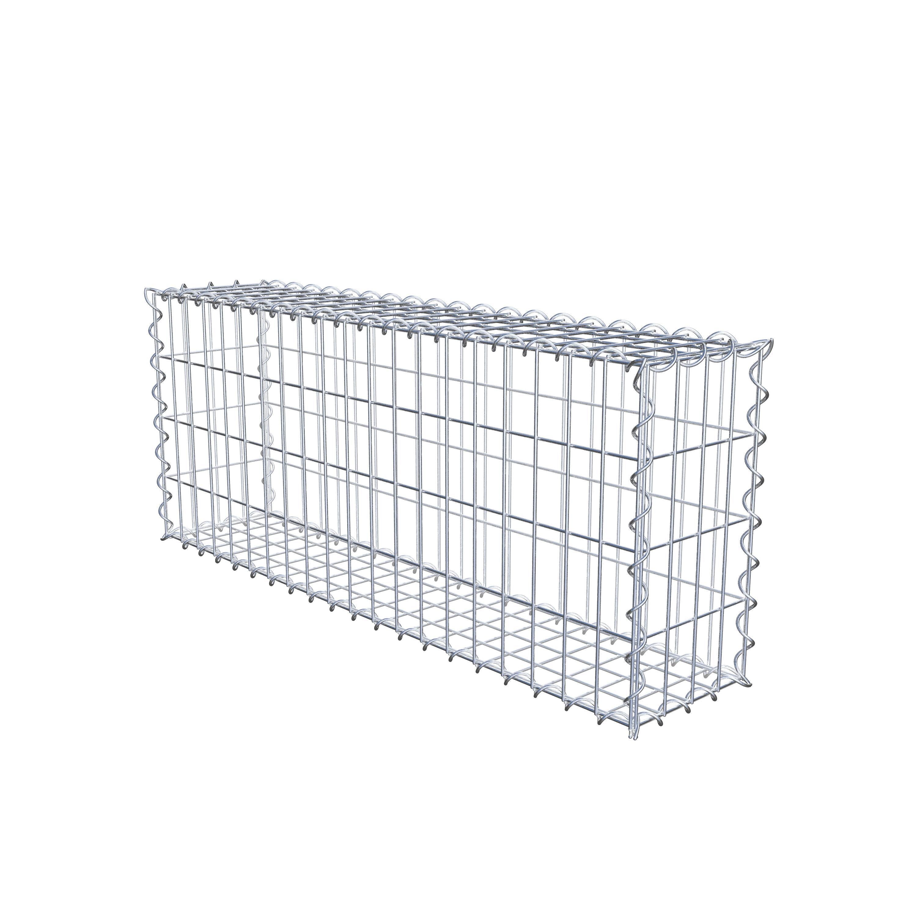 Gabion 100 cm x 40 cm x 20 cm (L x H x D), maskestørrelse 5 cm x 10 cm, spiral